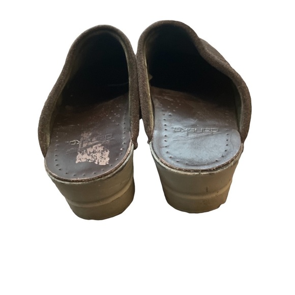𝅺DANSKO Chocolate Brown Leather Suede Slip On Clogs - Picture 5 of 7